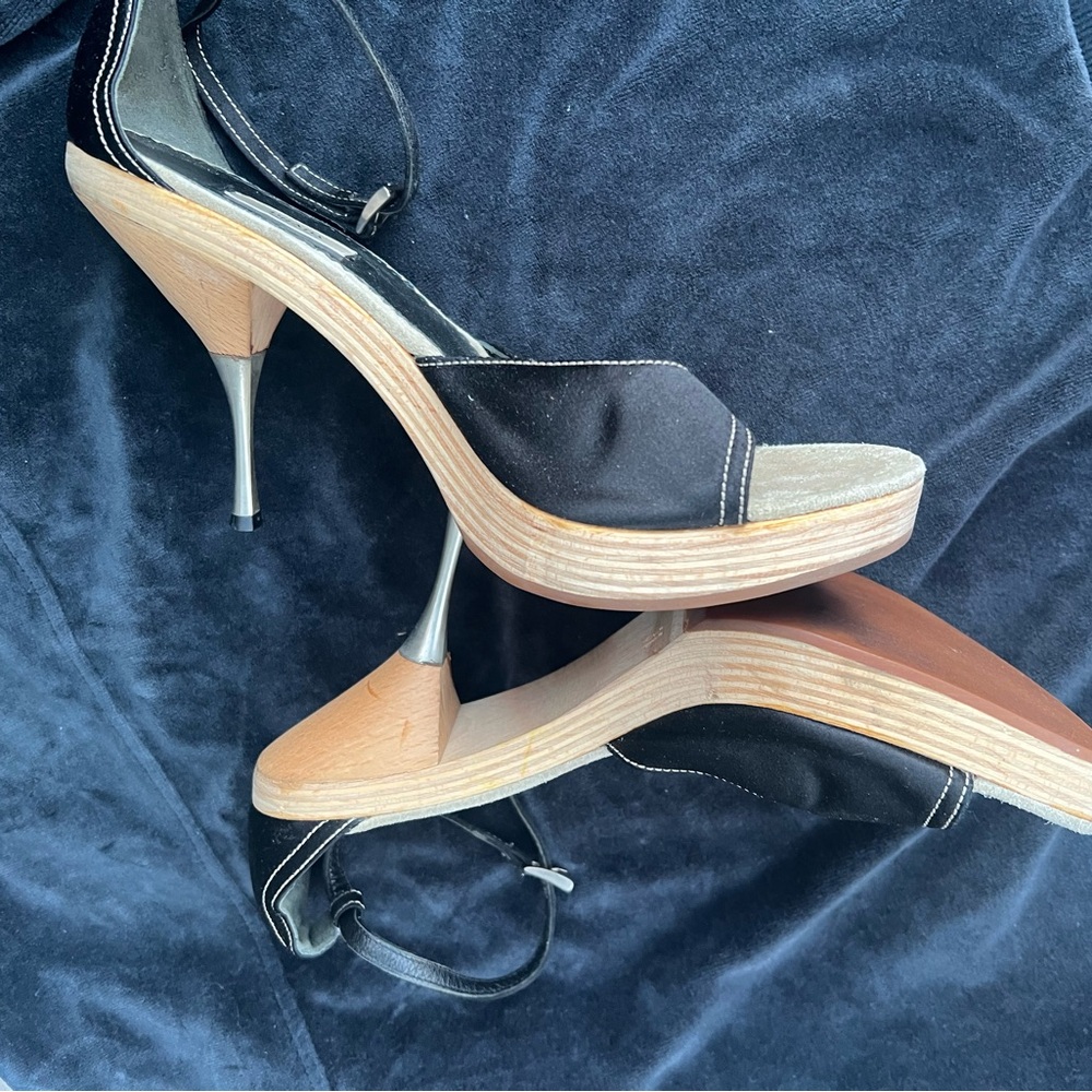 Prada Black and Tan Heels